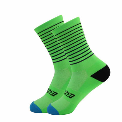 Stripe Print Cycling Quarter Compression Socks(4 Pairs) - image 3