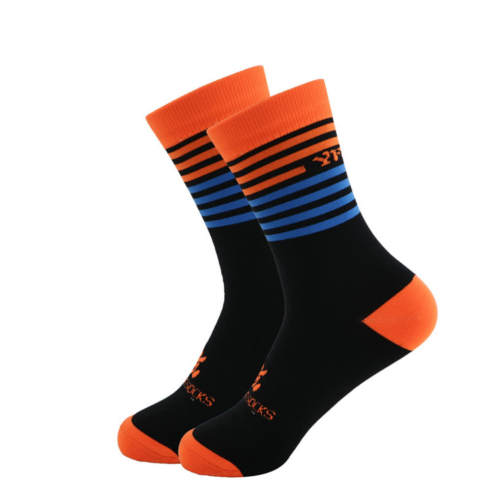 Stripe Black Cycling Quarter Compression Socks(4 Pairs) - image 5