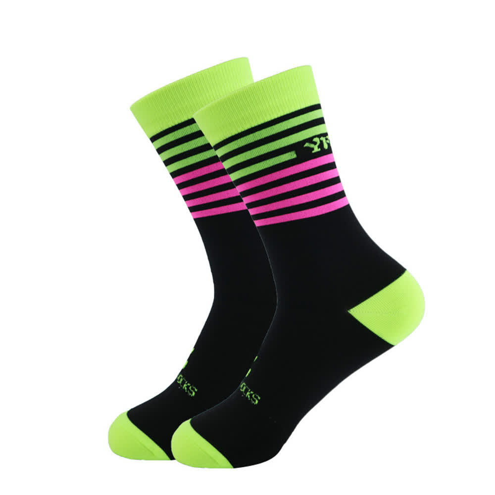 Stripe Black Cycling Quarter Compression Socks(4 Pairs) - image 7
