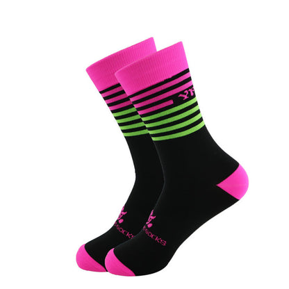 Stripe Black Cycling Quarter Compression Socks(4 Pairs) - image 3