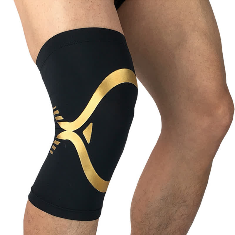 Breathable Elastic Compression Sports Knee Pads - Golden - XL - image 6