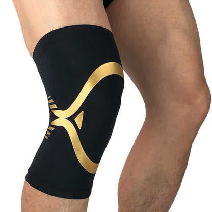 Breathable Elastic Compression Sports Knee Pads - Golden - XL - image 6