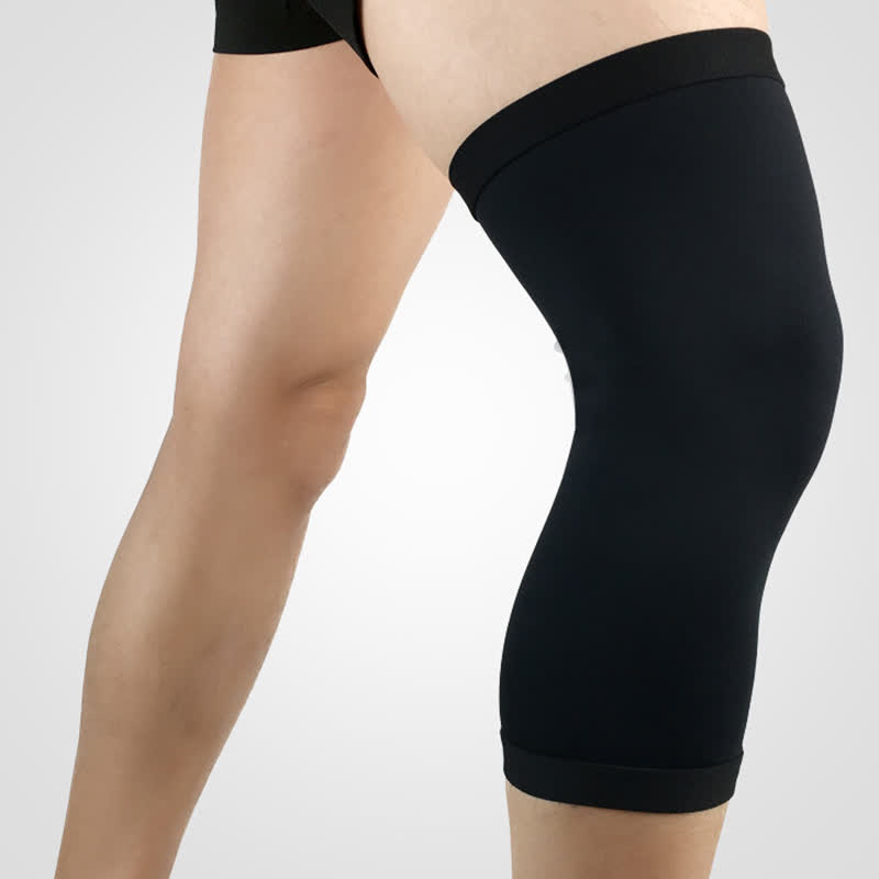 Breathable Elastic Compression Sports Knee Pads - Black - XL - image 0
