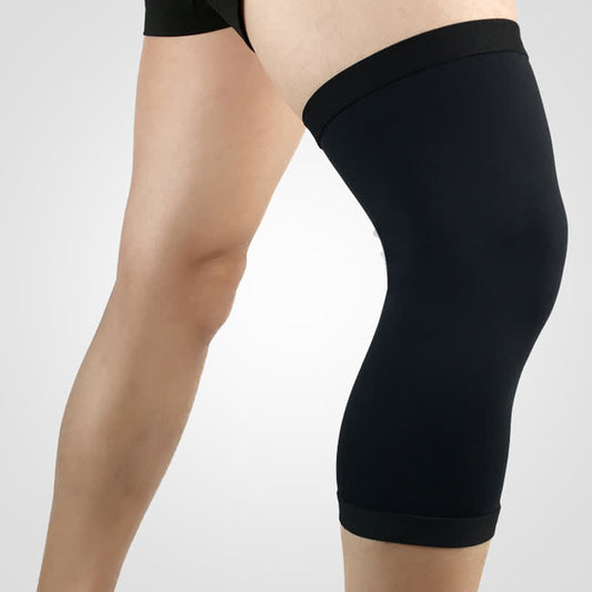 Breathable Elastic Compression Sports Knee Pads - Black - XL - image 0