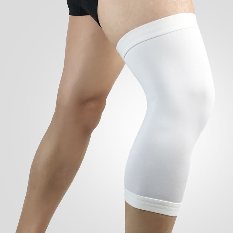 Breathable Elastic Compression Sports Knee Pads - White - XL - image 3