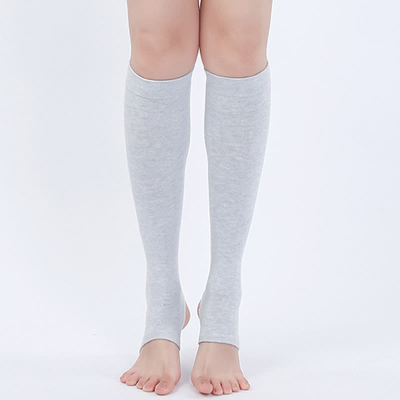 Pure Cotton Stirrup Calf Sleeves - Light Gray - XL - image 3