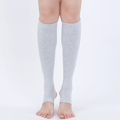 Pure Cotton Stirrup Calf Sleeves - Light Gray - XL - image 3