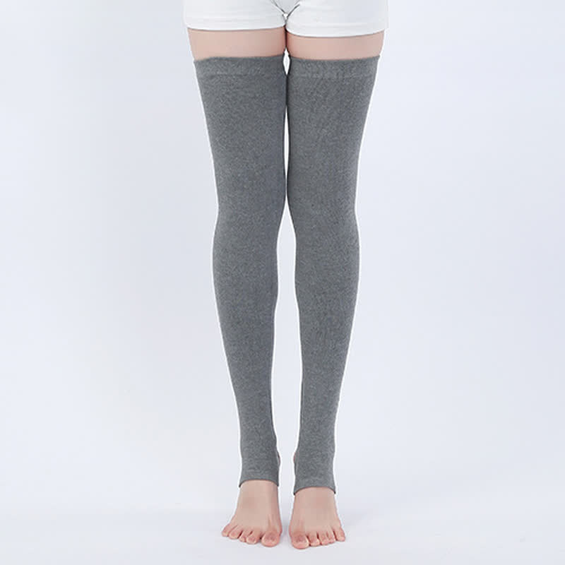 Pure Cotton High Elastic Non-slip Stirrup Thigh Sleeves - Dark Grey - XL - image 4