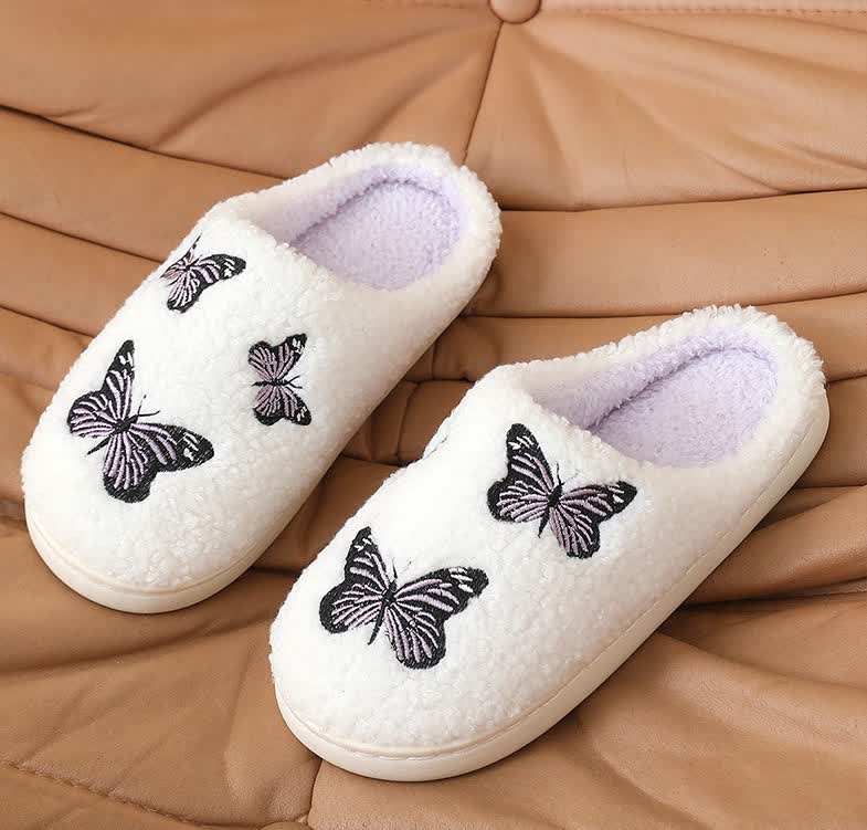 Plus Size Cute Butterfly Print Slippers - Purple - EU44-45(US10-11) - image 9