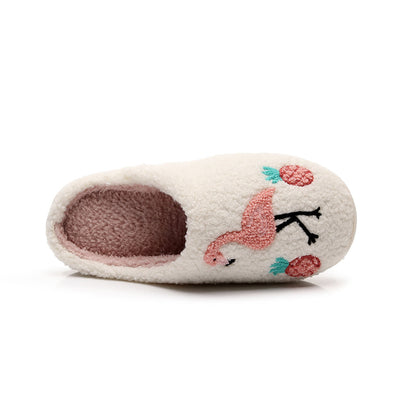 Plus Size Flamingo Plush Slippers