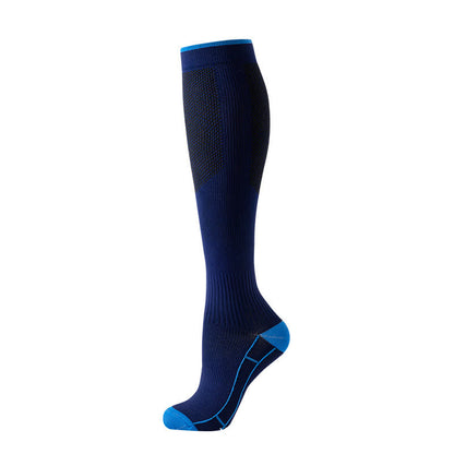 Running Travel Knee High Compression Socks(4 Pairs) - Navy Blue - S/M - image 3