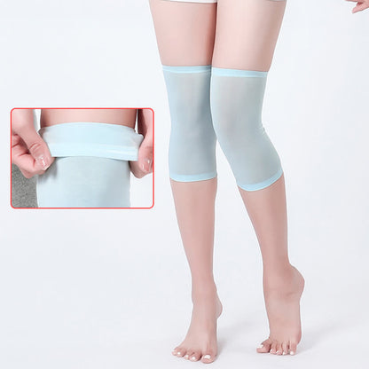 Non-slip Seamless Mulberry Silk Knee Sleeves - Blue - XL - image 2