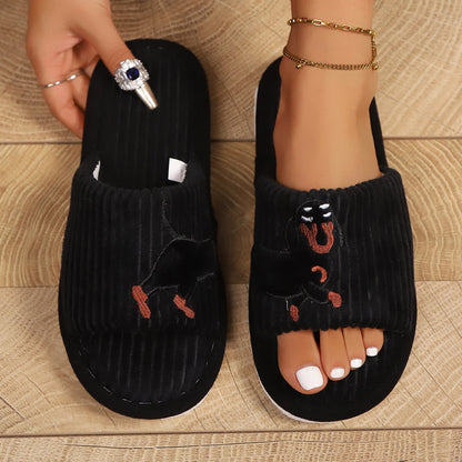 Plus Size Cute Dachshund Slippers - Black - EU43-44(US9-10) - image 2