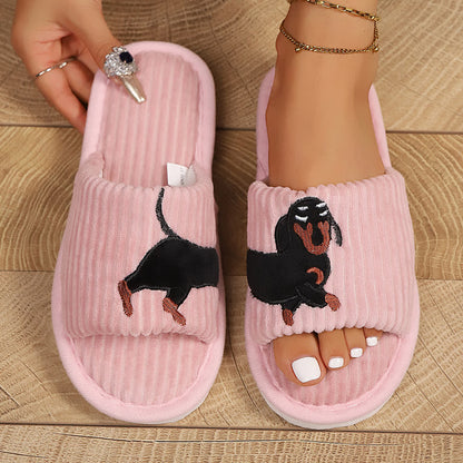 Plus Size Cute Dachshund Slippers - Pink - EU43-44(US9-10) - image 4
