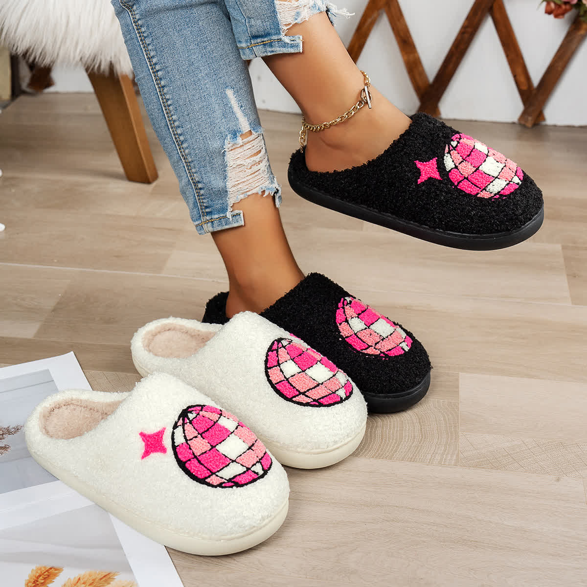 Plus Size Disco Ball Print Slippers - image 2