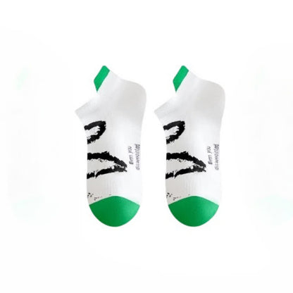 Plus Size Ink Brush Ankle Compression Socks(5 Pairs) - White - EU36-44(US3-10) - image 4