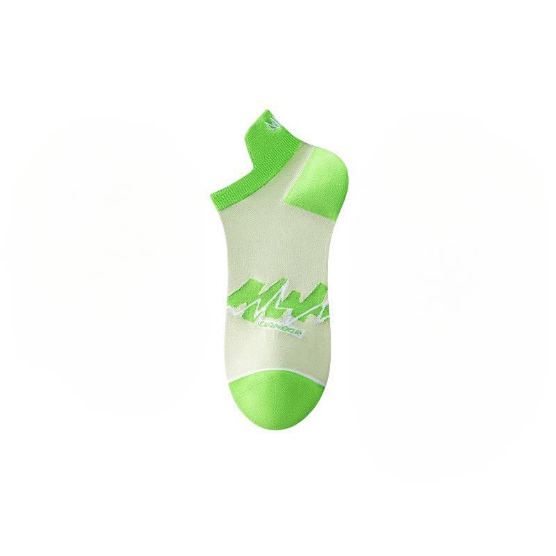 Cotton Geometric Ankle Compression Socks(5 Pairs) - Green - EU36-40(US3-7) - image 14