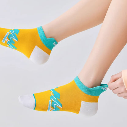 Cotton Geometric Ankle Compression Socks(5 Pairs) - image 8