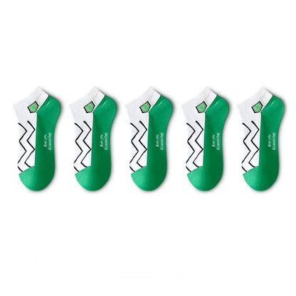 Stripe Series Cotton Ankle Socks(5 Pairs) - Green&White - EU36-44(US3-10) - image 10