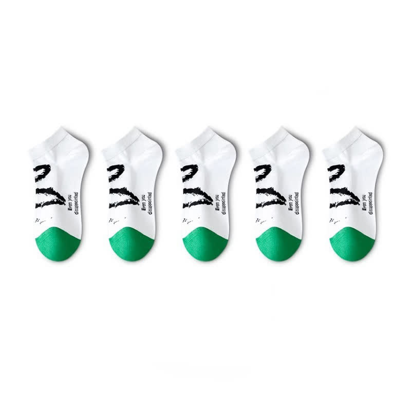 Stripe Series Cotton Ankle Socks(5 Pairs) - White - EU36-44(US3-10) - image 6