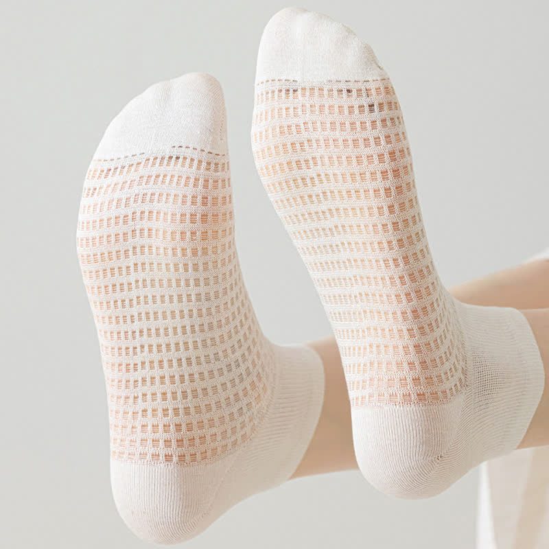 Mesh Breathable Mulberry Silk Ankle Socks(9 Pairs) - image 3
