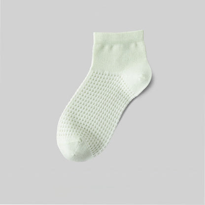Mesh Breathable Mulberry Silk Ankle Socks(9 Pairs) - Light Green - EU36-40(US3-7) - image 11