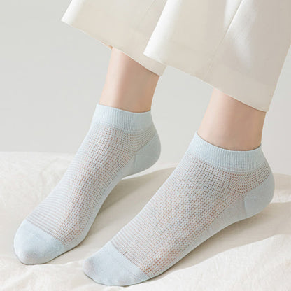 Mesh Breathable Mulberry Silk Ankle Socks(5 Pairs) - image 9