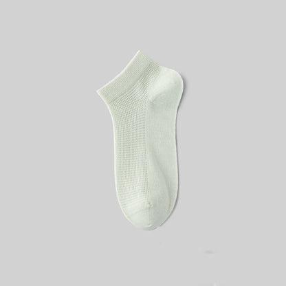 Mesh Breathable Mulberry Silk Ankle Socks(5 Pairs) - Light Green - EU36-40(US3-7) - image 12