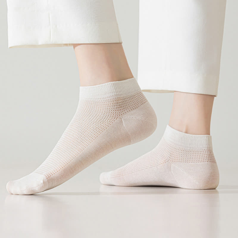 Mesh Breathable Mulberry Silk Ankle Socks(5 Pairs) - image 2