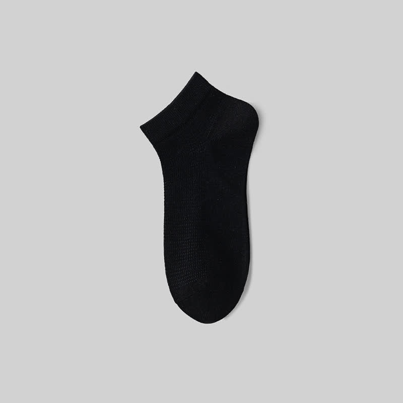 Mesh Breathable Mulberry Silk Ankle Socks(5 Pairs) - Black - EU36-40(US3-7) - image 4