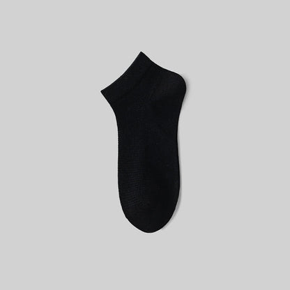 Mesh Breathable Mulberry Silk Ankle Socks(5 Pairs) - Black - EU36-40(US3-7) - image 4