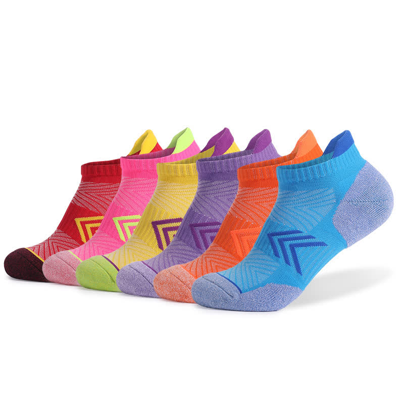 Arrow Colorblock Non-slip Cotton Ankle Compression Socks(6 Pairs) - Multicolor - EU39-42(US6-8.5) - image 1