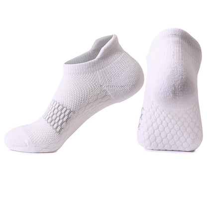 Gradient Color Block Cotton Ankle Compression Socks(8 Pairs) - White - EU39-42(US6-8.5) - image 13