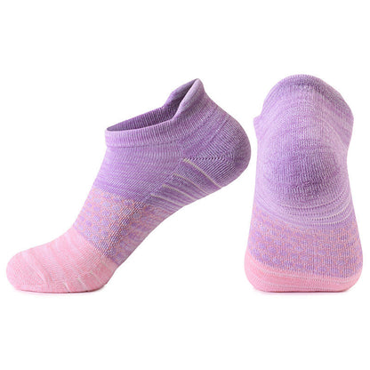 Gradient Color Block Cotton Ankle Compression Socks(8 Pairs) - Purple&Pink - EU39-42(US6-8.5) - image 6