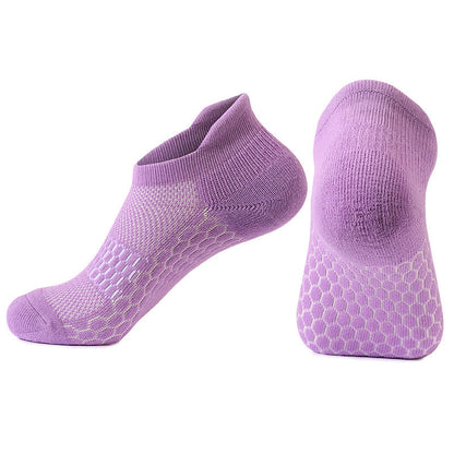 Gradient Color Block Cotton Ankle Compression Socks(8 Pairs) - Purple - EU39-42(US6-8.5) - image 14