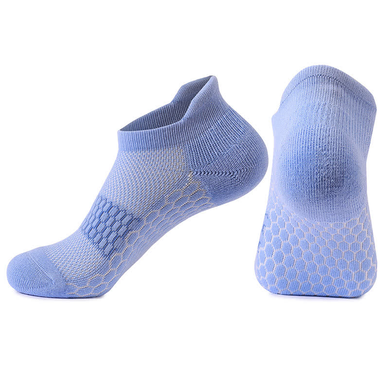 Gradient Color Block Cotton Ankle Compression Socks(8 Pairs) - Blue - EU39-42(US6-8.5) - image 11