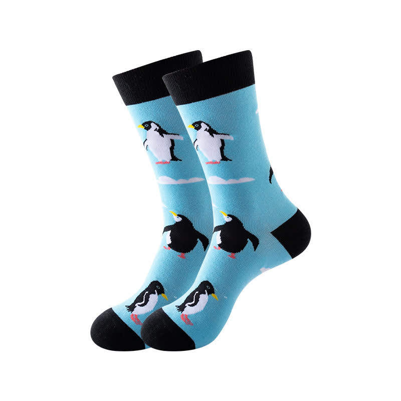 Animal Series Quarter Socks(6 Pairs) - Blue - EU36-43(US3-9) - image 2