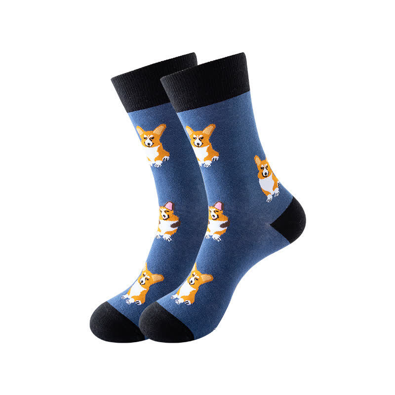 Animal Series Quarter Socks(6 Pairs) - Navy Blue - EU36-43(US3-9) - image 3