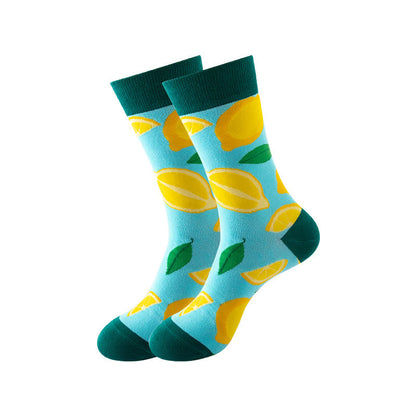 Fruits Series Quarter Socks(6 Pairs) - Light Blue - EU36-43(US3-9) - image 7