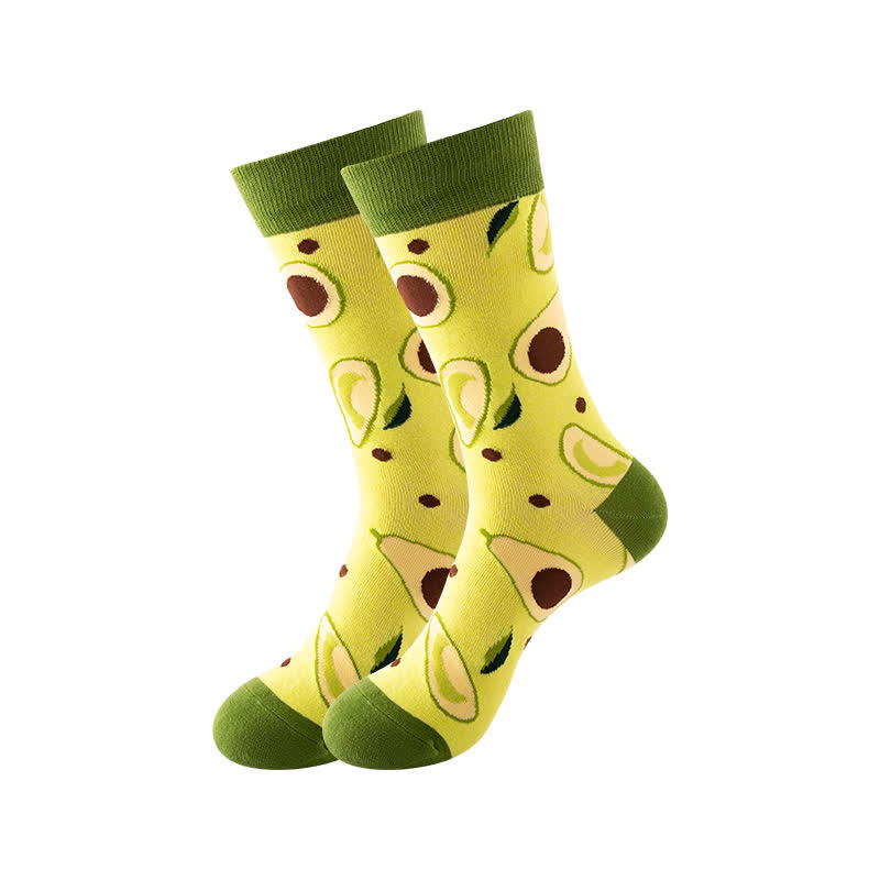 Fruits Series Quarter Socks(6 Pairs) - Green - EU36-43(US3-9) - image 8