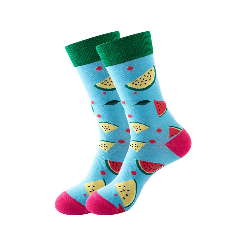 Fruits Series Quarter Socks(6 Pairs) - Blue - EU36-43(US3-9) - image 8