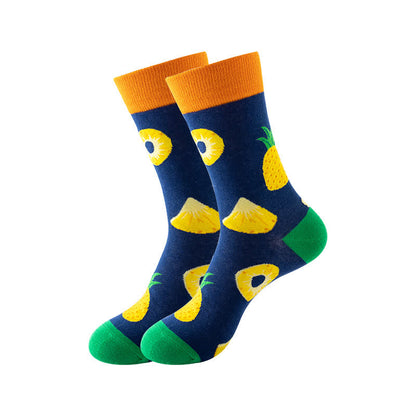 Fruits Series Quarter Socks(6 Pairs) - Navy Blue - EU36-43(US3-9) - image 6