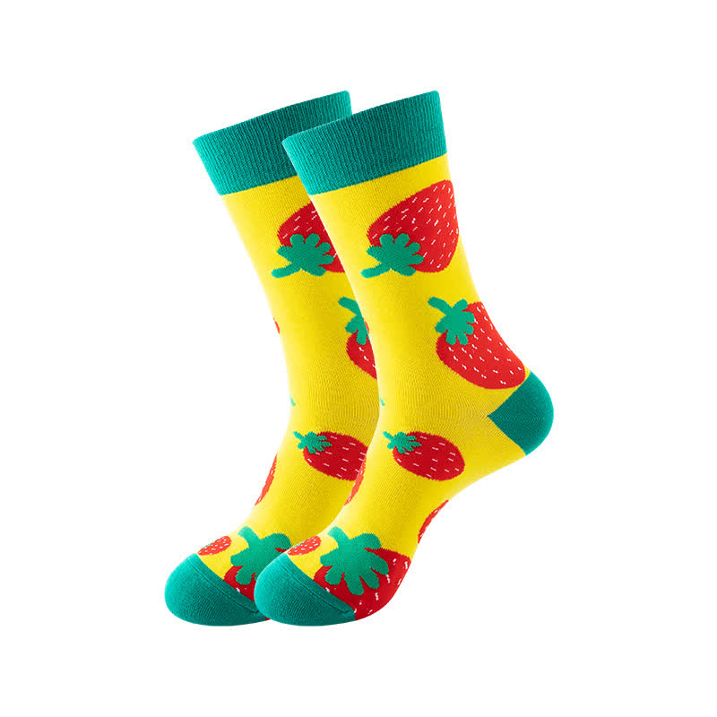 Fruits Series Quarter Socks(6 Pairs) - Yellow - EU36-43(US3-9) - image 3