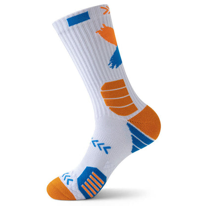 Arrow Graphic Print Sports Quarter Compression Socks(5 Pairs) - Orange - EU39-44(US6-10) - image 7