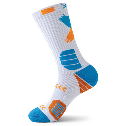 Arrow Graphic Print Sports Quarter Compression Socks(5 Pairs) - Blue&Orange - EU39-44(US6-10) - image 11