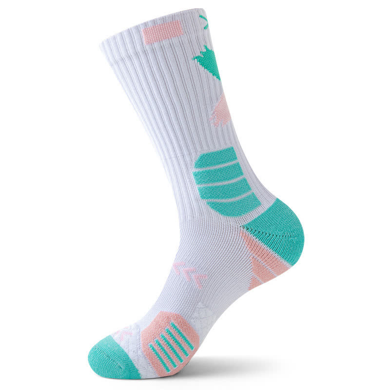 Arrow Graphic Print Sports Quarter Compression Socks(5 Pairs) - Green - EU39-44(US6-10) - image 10