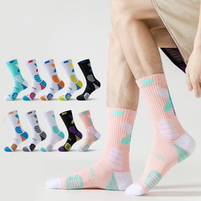 Arrow Graphic Print Sports Quarter Compression Socks(5 Pairs) - image 1