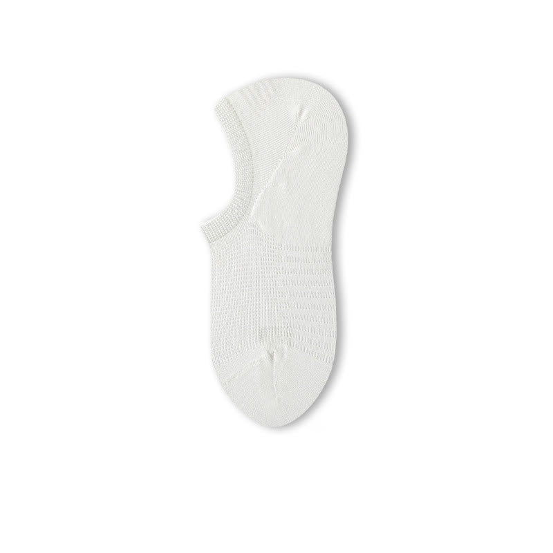 Solid Color Comfortable Mesh Cotton No Show Socks(8 Pairs) - White - EU39-44(US6-10) - image 5
