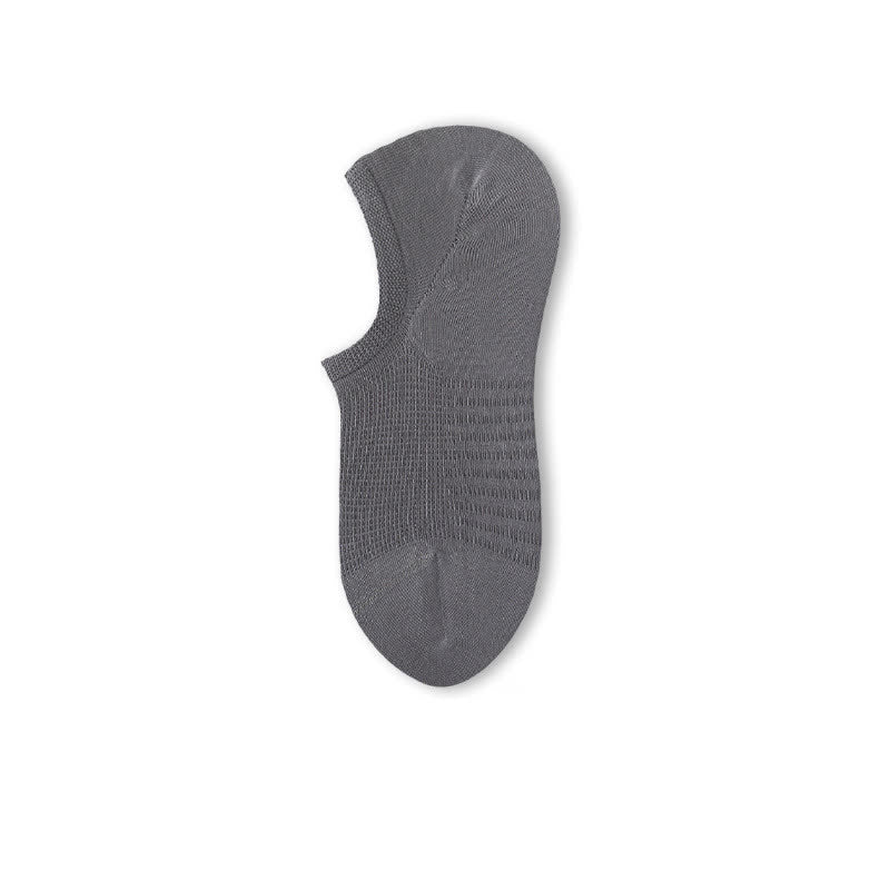 Solid Color Comfortable Mesh Cotton No Show Socks(8 Pairs) - Grey - EU39-44(US6-10) - image 9