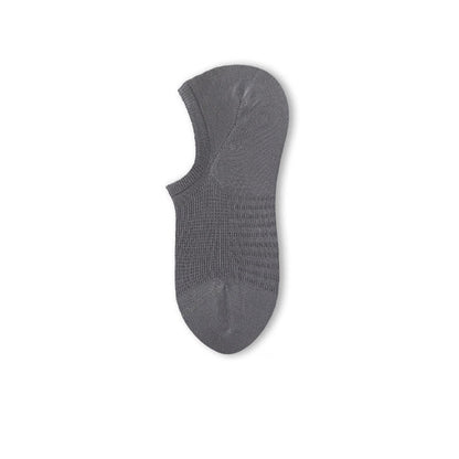 Solid Color Comfortable Mesh Cotton No Show Socks(8 Pairs) - Grey - EU39-44(US6-10) - image 9